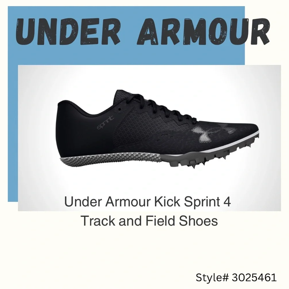 UNDER ARMOUR Kick Sprint 4 Track and Field Spikes, Track Shoes Size 12 Mens